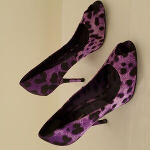 New Dolce Gabbana Purple Leopard Women's Shoes Sz 39 / US 8-8.5